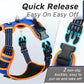 Eagloo Dog Harness Small Sized Dog, No Pull Service Vest with Reflective Strips and Control Handle, Adjustable and Comfortable for Walking, No Choke Pet Harness with 2 Metal Rings, Blue & Orange, S