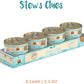 Weruva Classic Cat Stews!, Stew's Clues with Turkey, Chicken & Salmon in Gravy, 5.5oz Can (Pack of 8)