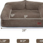 Hollypet Fluffy Plush Dog Cat Pet Couch Soft Calming Sofa Bed for Medium Small Cats and Dogs, Gray, 28"x21"x10"