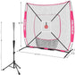 6'X6' Baseball Softball Practice Net,Pitching Net,Batting Net,with Bonus Strike Zone,Target and Bow Frame,for Hitting,Pitching,Catching