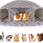 Unicorn Catcher Guinea Pig Hideout Large Bed Cozy House Warm Tunnel Washable Accessories for Small Pet Hamster/Chinchilla/Bunny, Grey