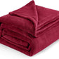 Flannel Fleece Luxury Blanket Red Queen(90"x90") Size Lightweight Cozy Plush Microfiber Solid Blanket by Bedsure