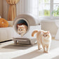 WARCAT Self Cleaning Litter Box Automatic, 90 L Automatic Cat Litter Box for Multiple Cats APP-Controlled with Smart Sensors, Safety Protection,Mat,1 Roll Garbage Bag (Brown)