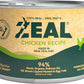 ZEAL New Zealand Canned Wet Dog Food – High Protein, Pure Nutrition, Grain-Free with Superfoods (Chicken, 6oz Can, 12-Pack Tray)