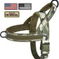 Forestpaw No Pull Dog Harness - Soft Flannel Padded Tactical Dog Vest Harness with Quick Release Buckle, Adjustable Reflective Pet Harness for Large Dogs Walking Training,Green Camouflage L