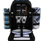 apollo walker Picnic Backpack Bag for 2 Person with Cooler Compartment, Detachable Bottle/Wine Holder, Fleece Blanket, Plates and Cutlery Set