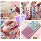 DAGEDA Body Glitter Gel, Face Glitter Body Gel Sequins Shimmer Liquid Eyeshadow, Chunky Glitter for Face Hair Nails, Holographic Cosmetic Laser Powder Festival Glitter Makeup 50ml(White)