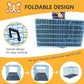 FDW Dog Crate for Medium Dogs 36 Inch Folding Metal WirePet Cage Double Door W/Divider Panel Indoor Outdoor Kennel Leak-Proof Plastic Tray,Blue