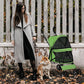 MoNiBloom 4 Wheels Pet Stroller, Easy-Fold Umbrella Shaped Dog Cat Jogger Stroller w/Storage Bag & Visible Mesh for Small/Medium Dogs Cats Lawn Green Polka Dots