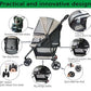 ROODO 3 Wheel Dog Pet Cat Stroller Best Lightweight Foldable Compact Portable Jogger All Terrain Travel Pet Gear Puppy Kitty Stroller for up to 30lbs Medium Small Dogs and Cats(Light Khaki)