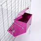 Metal Small Animal Feeder with Lid, Heavy Duty Feeder, Large Capacity Food Dispenser, Great for Rabbits, Guinea Pigs, Chinchillas and Other Small Animals. (4.6 inch, Purple)