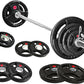 Olympic Cast Iron 2-Inch Weight Plates for Strength Training & Weightlifting, 255 Pounds Set, Multiple Packages