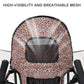 MoNiBloom 4 Wheels Pet Stroller, Easy-Fold Umbrella Shaped Dog Cat Jogger Stroller w/Storage Bag & Visible Mesh for Small/Medium Dogs Cats Leopard Print