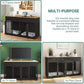 Large Dog Crate with Double Rooms, 72" Heavy Duty Wooden Dog Cage Furniutre Dog Crate Kennel w/Drawers & Removable Divider,Indoor Luxury Dog House for Large Dogs,Black