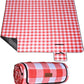 HX&OD Outdoor Picnic Blanket, Extra Large, 80''x80'' Waterproof Foldable Blankets Gingham Picnic Mat for Beach, Camping Grass Lawn Park Accessories Cute Couple Ideas Wedding (Red, 80”x80”)