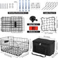 Aodaer Bike Basket with Removable Liner Bag Cargo Net Large Folding Bike Basket Quick Release Metal Ebike Basket Bicycle Storage Basket for Carrying Fruit & Grocery Pets Dogs