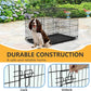 FDW Dog Crate Dog Kennel Cage with Double Door,36 inch Folding Metal Wire Dog Cage with Removable Tray&Divider Panel,Pet Crate for Medium Dogs,Black