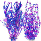 Hamiledyi Tall Aquarium Plants 23 Inches - Fish Tank Decorations, Artificial Green Water Plants Grass Cluster, Soft Plastic Fake Decor 2PCS（Purple Style C）