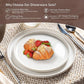 GBHOME Ceramic Dinnerware Sets for 4, 12 Pieces Stoneware Plates and Bowls Sets, Reactive Glaze Dishes -Scratch Resistant, Dishwasher&Microwave Safe-Star White