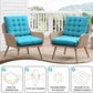 Tiita Square Outdoor Cushions Floor Pillow Thicken Tufted Seat Cushion for Adult Seating on Floor Yoga Meditation Living Room Balcony Office Indoor, Set of 2, 22x22 Inch, Blue