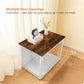 DWANTON Dog Crate Furniture with Cushion, Wooden Kennel Table with Double Doors, Indoor Dog House, Medium Size, 32.5" L, White+Rustic Brown