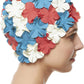 BEEMO Floral Petal Ladies Bathing Swim Cap Women Retro Swim Hat Long/Short Hair