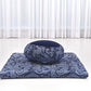 Leewadee Meditation Cushion Set – 1 Round Zafu Meditation Pillow and 1 Square Roll-Up Zabuton Meditation Mat, Pillows Bundle Filled with Kapok
