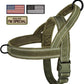 Forestpaw No Pull Dog Harness - Soft Flannel Padded Tactical Dog Vest Harness with Quick Release Buckle, Adjustable Reflective Pet Harness for Medium Large Dogs Walking Training,Green L