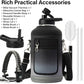Insulated Water Bottle | Thickened Stainless Steel Vacuum Metal | Portable Sports Half Gallon Large Water Jug for Gym and Hiking with Straw, Carrier Bag, Handle Strap | BPA-Free 64 oz