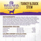 Wellness Complete Health Thick & Chunky Natural Grain Free Canned Wet Dog Food, Turkey & Duck Stew, 12.5-Ounce Can (Pack of 12)