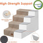 EHEYCIGA Dog Stairs for Bed 20" H, 4-Step Extra Wide Dog Steps for High Bed, Pet Steps for Small Dogs and Cats, Non-Slip Balanced Pet Ramp Indoor, Camel