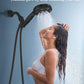 High Pressure Shower head with Handheld 7 Modes, Built-in Power Wash to Clear Tub. Tile & Pets, 5” High Flow Hand Held Hydro Rain Showerhead with Stainless Steel Hose and Adjustable Bracket-Matt Black