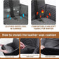 Dog Car Seat Booster with Waterproof Cover, Memory Foam, Small/Medium Dog Bed for Car Back Seat for Travel, Black/Grey, 2 Safety Belt