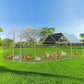 4ever2buy Large Metal Chicken Coop with Run Walk-in Poultry, Cage Chicken Runs House Pen Cage, Flat Roofed Chicken Coops with Anti-Ultraviolet Cover for Outdoor, Yard Farm, Use 9.2’Lx18.7’Wx6.4’H