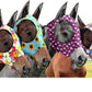 Frienda 4 Pieces Horse Fly Masks with Ears Face Covering UV Protection from Insect Pests Elasticity Smooth Comfortable Mesh Horse Mask Accessories(Flower,Medium)