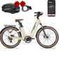 Carbon Fiber Electric Bike for Adults, Peak 1000W Motor 25MPH Ebike with 48V 19.2AH Removable Dual Batteries, 128 Miles Range, 26'' Big Tires, 7-Speed, Electric Bicycle for Men/Women