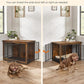 Feandrea Dog Crate Furniture, 38 Inches Dog Kennel for Dogs up to 70 lb, with Removable Tray, Heavy-Duty Dog Cage End Table, Double Doors Dog House, Rustic Brown UPFC013X01