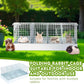 Folding Rabbit Cage, 28 x 16 x 12 in Portable Bunny Carrier with Tray and Handles for Transport, Travel or Temporary Housing, Indoor Outdoor Pet Habitat Animal Enclosure