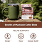 OM MUSHROOM SUPERFOOD Coffee Blend Mushroom Powder, Single Serve, 10 Count, Organic Arabica Beans, Lion's Mane, Cordyceps, Turkey Tail, Reishi Extract, Ginkgo Biloba, Supports Energy and Focus