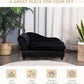PawHut Luxury Fancy Dog Couch with Hidden Storage, Small Dog Sofa Bed with 2" Soft Foam, Modern Pet Furniture for Puppies & Little Breeds, Black