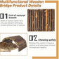 PINVNBY 8 PCS Hamster Wooden Ladder Bridge Tunnel Hide, Hamster Cage Accessories for Chinchillas Guinea Pigs Mouse Rat Ferre, Rodents Natural Hideout for Small Animals
