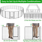 Dog Playpen Outdoor Extra Wide 24 Panels Heavy Duty Dog Fence 50" Height Anti-Rust with Doors Portable for RV Camping Yard, Total 63FT, 316 Sq.ft, Snowy Black