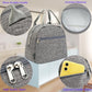 FlowFly Insulated Lunch Cooler Bag - Tote Bag Organizer for Women/Men, Heather Grey