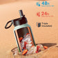 Water Bottle 40 oz Insulated with Straw&Brush, Coolflask Vaccum Stainless Steel Metal 3 Lids Water Flask for Sports, Gym or Office, Keep Cold 48H Hot 24H, Ombre Green