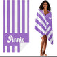 JML Personalized Beach Towel with Name, Custom Cabana Stripe Beach Towel, Customized Microfiber Pool Towel, Quick Dry & Absorbent Swim Towel for Adult,Mother's Day, Birthday, Summer Holiday,Vacation