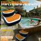 Inflatable Hot Tub Steps with EVA Non-Slip Surface, Drop Stitch Detachable 2-Piece Spa Stairs for Jacuzzi and Bathtub, Portable Durable Steps for Indoor and Outdoor Hot Tub, 37" × 32" × 15.7"