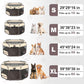 Aivituvin Dog Playpen, Foldable Pet Play Pens with Carrying Bag for Cat, Puppies, Rabbits, Portable Dog Tent Crates Cage for Travel Camping Indoor Outdoor, Removable Shade Cover, Brown L