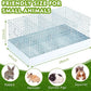 Folding Rabbit Cage, 28 x 16 x 12 in Portable Bunny Carrier with Tray and Handles for Transport, Travel or Temporary Housing, Indoor Outdoor Pet Habitat Animal Enclosure
