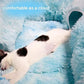 XxingSheep 4 Cave Shuttled XL Cat Tunnel Bed for Indoor Cats Peekaboo Toy Donut with Warm Mat, Azure Blue
