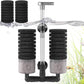Air Powered Aquarium Sponge Filter with Biochemical Sponge and Ceramic Balls, Quiet Submersible Fish Tank Filter for 15-40Gallon （L-8.7in）